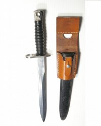 Original Swiss M-57 Bayonet with leather sheath