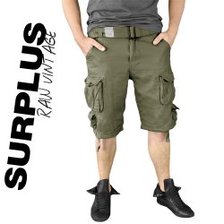 Surplus Raw Vintage Division Shorts - Olivegrön