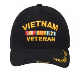 US LOW PROFILE VIETNAM VET INSIGNIA CAP BLACK