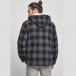 Brandit Lumberjacket hooded Fur - Gray/Black