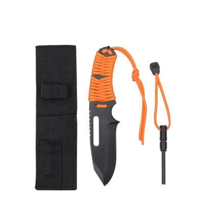 Rothco Large Paracord Knife With Fire Starter - Orange