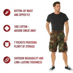 Amerikansk Vintage Woodland Infantry Utility Shorts