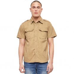 Brandit Vintage Short-Sleeved Summer Shirt Men – 100% Cotton - Camel