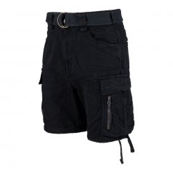 Fostex pantalones cortos cargo para hombre en canvas 100% algodón – Negro