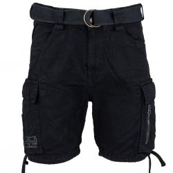 Fostex pantalones cortos cargo para hombre en canvas 100% algodón – Negro