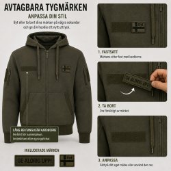 Taktisk Hoodie Herr SWE & Ge Aldrig Upp – Olivgrön