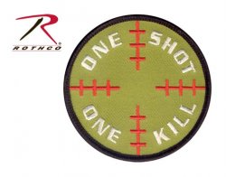 Amerikansk Rothco Sniper ONE SHOT ONE KILL Tygmärke