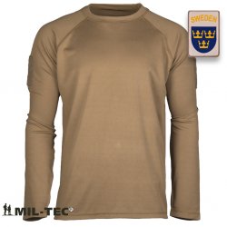 Mil Tec Quick Dry Långärmade T-Shirts - Coyote Brun