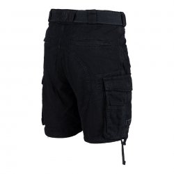 Fostex pantalones cortos cargo para hombre en canvas 100% algodón – Negro