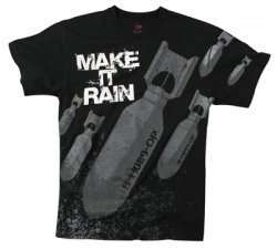 T-Shirt Black &#34;MAKE IT RAIN / BOMBS