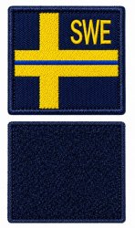 Tygmärke SWE - Kvadratisk - Marinblå