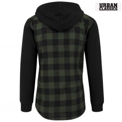 Urban Classics Flanell Hoodie - Black/Forest