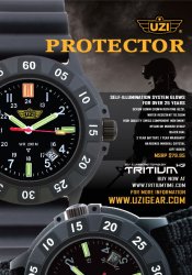 Uzi Protector Tritium klocka med Stålarmband