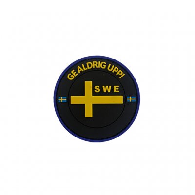 Gummi Patch Aldrig Ge Upp - Black