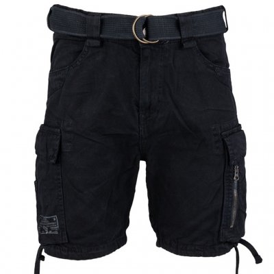 Fostex pantalones cortos cargo para hombre en canvas 100% algodón – Negro
