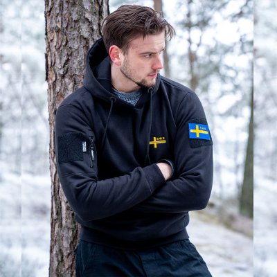 Nordic-Army-Thin-Blue-Line-Hoodie---Svart-Gul