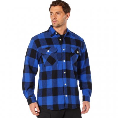Original US flannelskjorte til herre – Blå/Sort