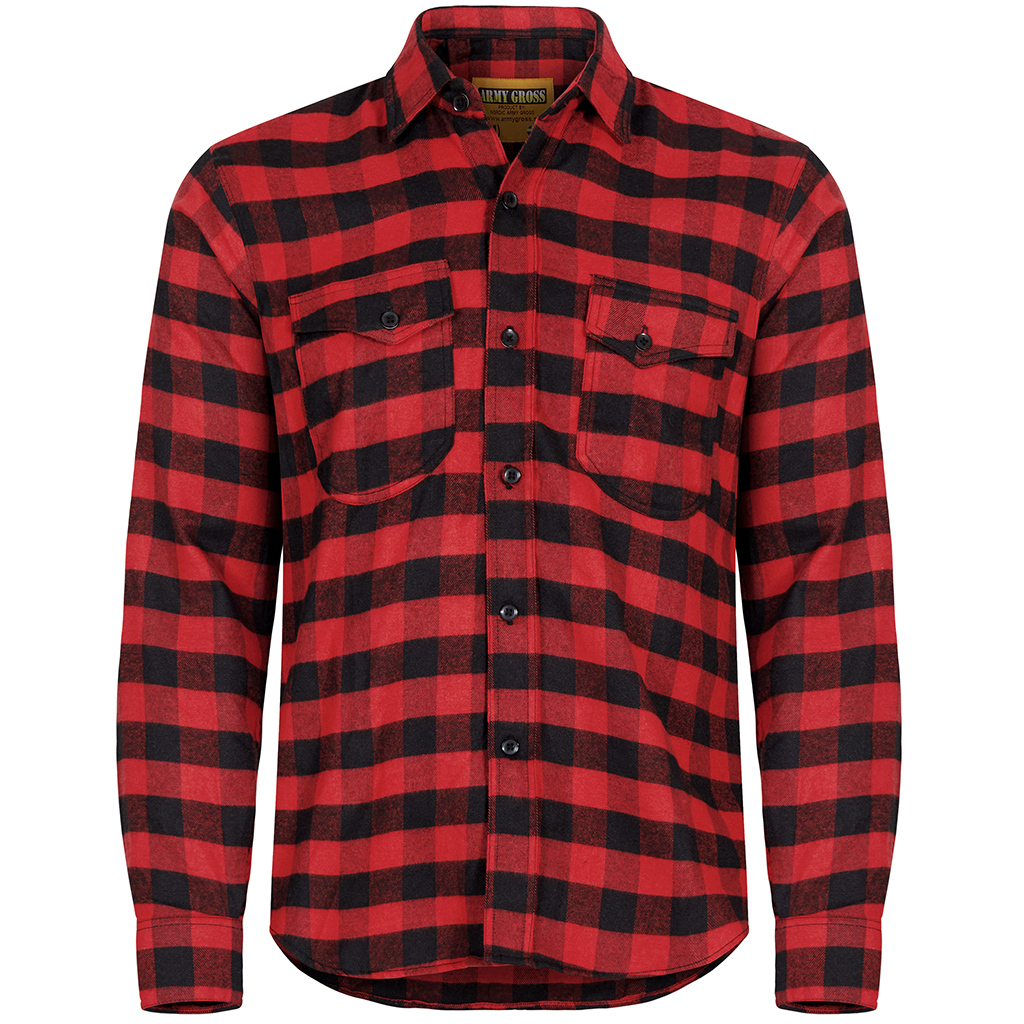 Nordic Army® Flannel Shirt - Rutig Red Check - Flannel Shirts Men ...